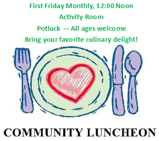 Rhome Community Potluck Luncheon 1st Friday Monthly